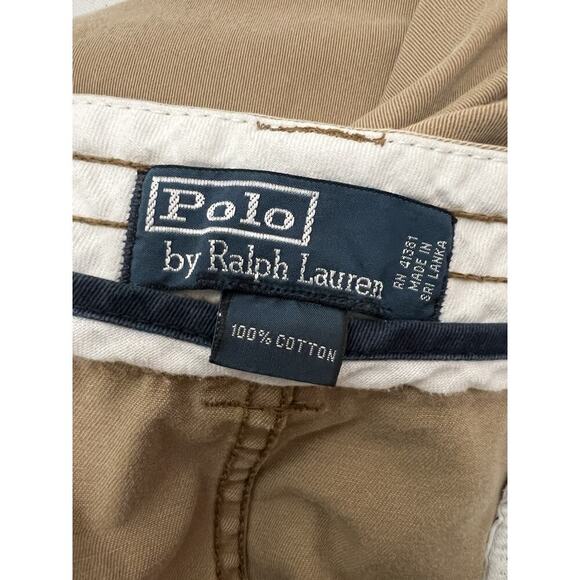 Polo Ralph Lauren Cargo Shorts Mens 40 Classic Y2k Baggy Pockets Khaki Beige - Picture 5 of 9